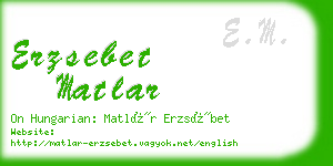 erzsebet matlar business card